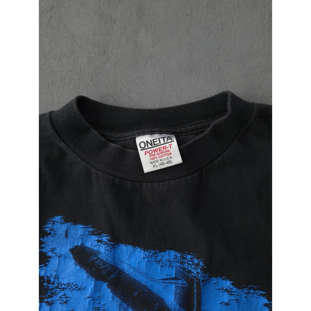 Vintage 90s US Navy Submarine Silent Service Black Oneita Power-T‎ T-shirt XL - Picture 4 of 7